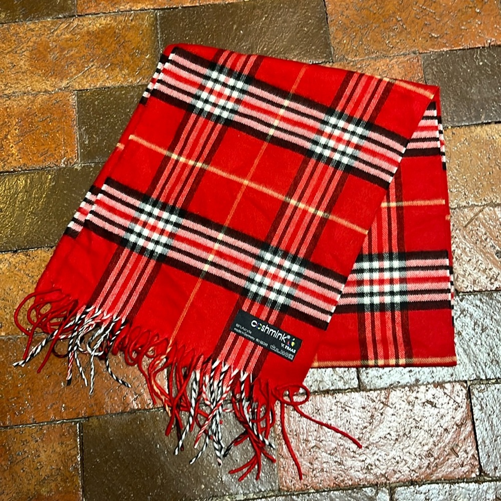 V Fraas 56” plaid scarf Cashmink
